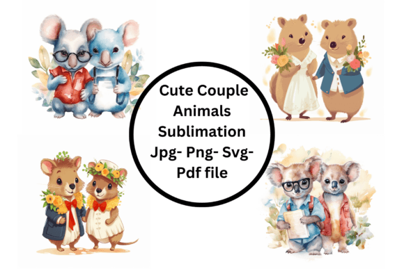 Adorable Couple Animal Sublimation for Creative Projects