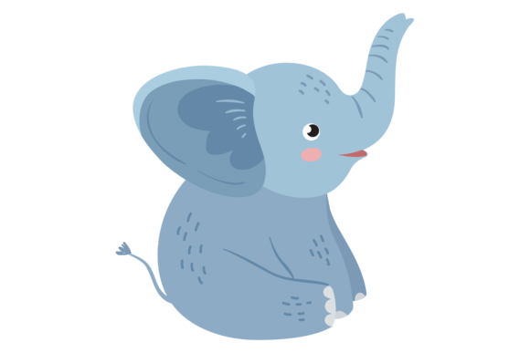Baby Elephant. Cute Animal Sitting. Nursing: A Designer's Guide to Charming Visual Assets