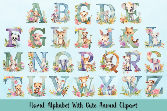 Bring Your Projects to Life with a Floral Animal Alphabet