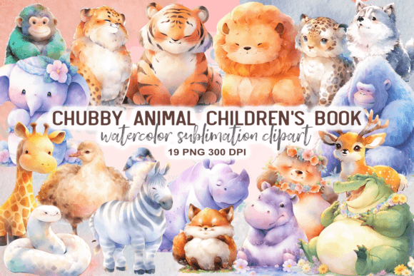 Charming Chubby Animal Clipart for Creative Projects