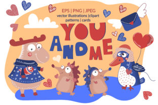 Cute and Quirky: The Valentine Cartoon Animal Bundle for Creative Projects