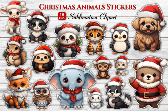 Cute Christmas Animal Stickers Bundle: A Designer's Festive Toolkit
