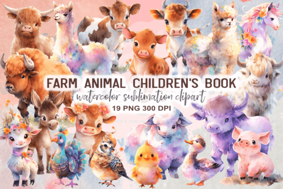 Farm Animal Children's Book Clipart: Creative Assets for Modern Projects