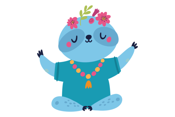 Happy Sloth Meditation: A Calm Zen Animal for Creative Design