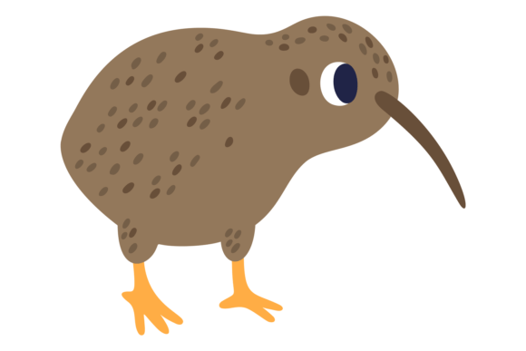 Kiwi Bird. Brown Wild Animal. Cute Chara: A Designer's Guide