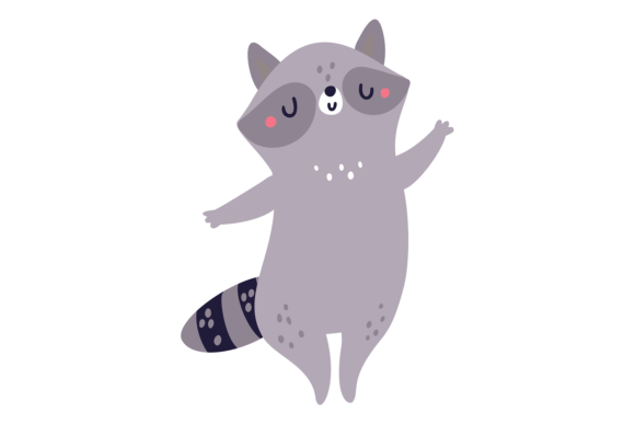 The Charming Appeal of Raccoon Waving Hand: Greeting Animal Cut