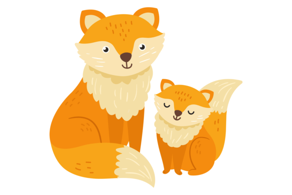 The Whimsical Charm of Baby Fox with Mom