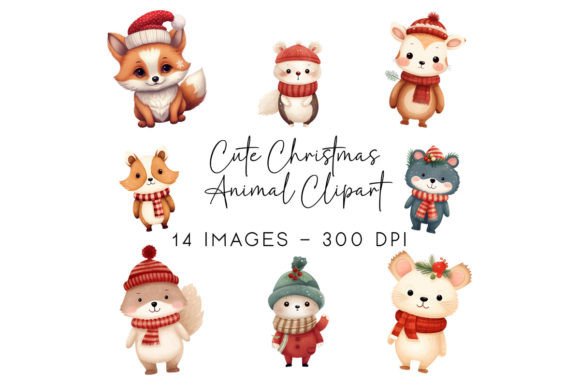 Unwrapping the Charm: Cute Christmas Animal Clipart for Your Projects